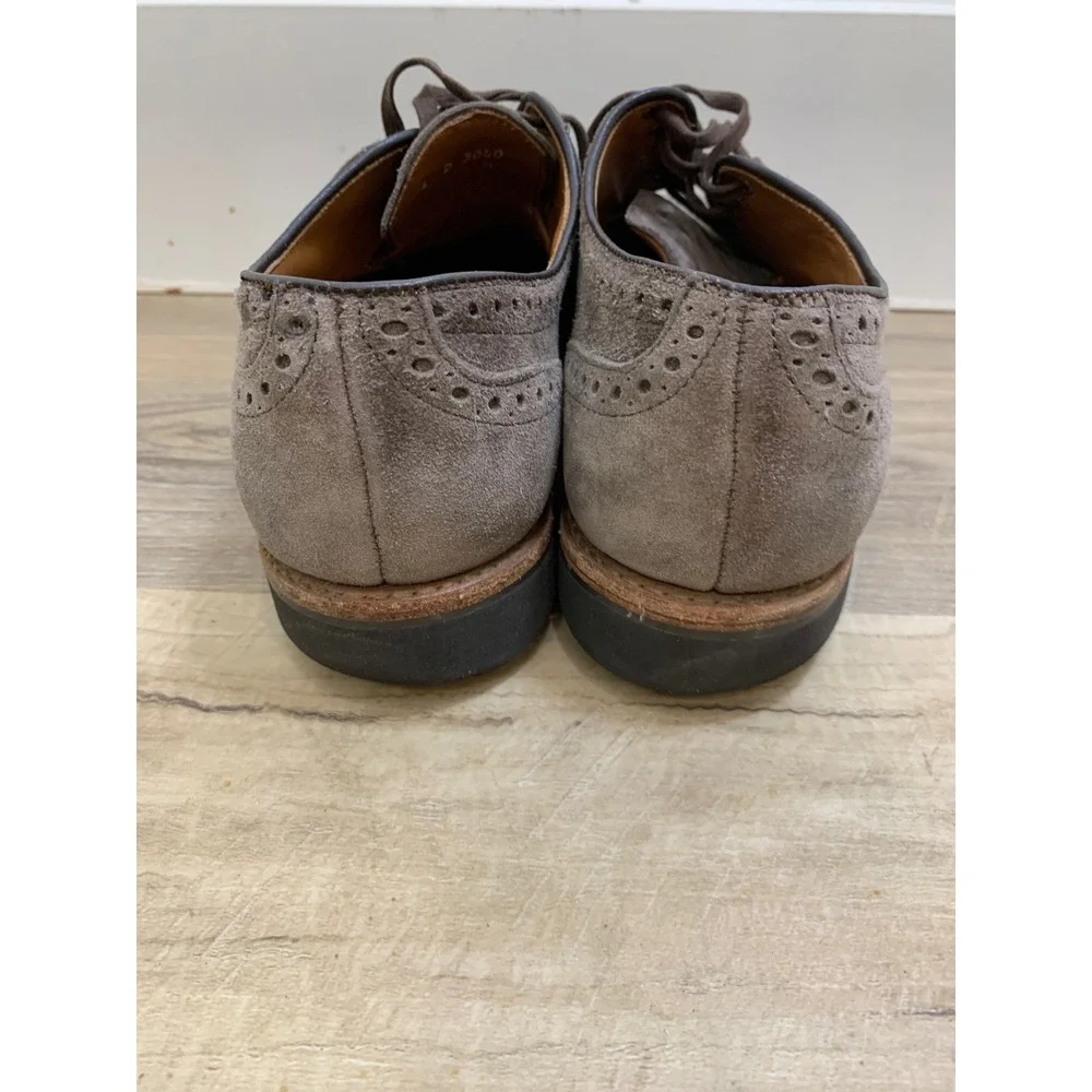 Allen‎ Edmonds Tate 10.5 D Suede Wingtip Brogue Lug Sole Grey Mens Shoes